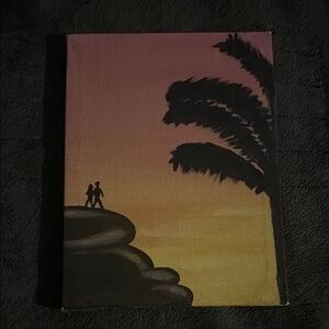 DW Home Pink and Orange Silhouette Painting